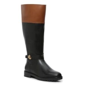 Lauren Ralph Lauren Womens Everly Leather Mid-Calf Boots